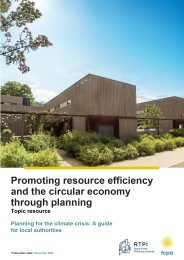 Promoting resource efficiency and the circular economy through planning. Topic resource. Planning for the climate crisis: a guide for local authorities