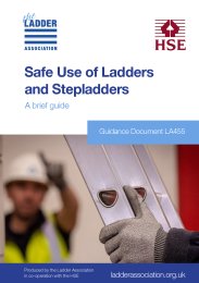 Safe use of ladders and stepladders. A brief guide