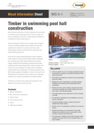 Timber in swimming pool hall construction