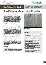 Specifying metals for use with timber