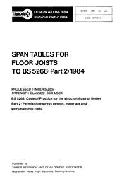 Span tables for floor joists to BS 5268: Part 2: 1984