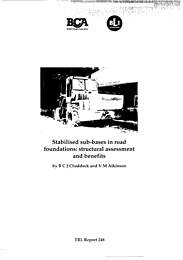 Stabilised sub-bases in road foundations: structural assessment and benefits