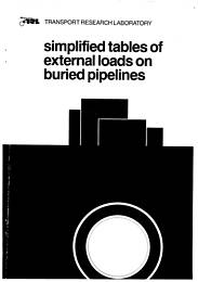 Simplified tables of external loads on buried pipelines