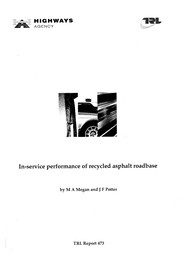 In service performance of recycled asphalt roadbase