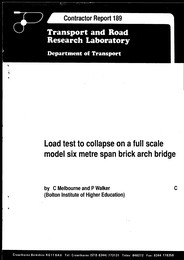 Load test to collapse on a full scale model six metre span brick arch bridge