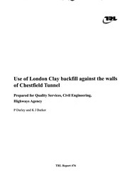 Use of London clay backfill against the walls of Chestfield tunnel