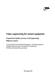 Value engineering for tunnel equipment