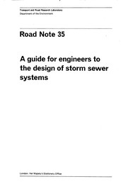 Guide for engineers to the design of storm sewer systems. 2nd edition