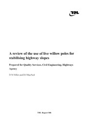 Review of the use of live willow poles for stabilising highway slopes