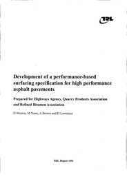 Development of a performance-based surfacing specification for high performance asphalt pavements