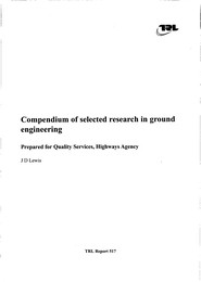 Compendium of selected research in ground engineering