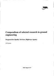 Compendium of selected research in ground engineering