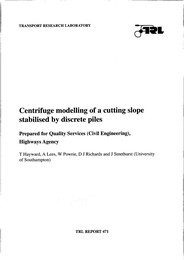 Centrifuge modelling of a cutting slope stabilised by discrete piles
