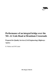 Performance of an integral bridge over the M1-A1 Link Road at Bramham Crossroads