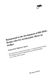 Background to the development of BD 49/01: Design rules for aerodynamic effects on bridges