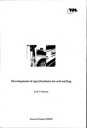 Development of specifications for soil nailing