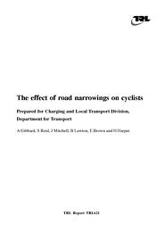 Effect of road narrowings on cyclists
