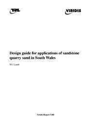 Design guide for applications of sandstone quarry sand in South Wales