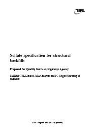 Sulfate specification for structural backfills (updated)