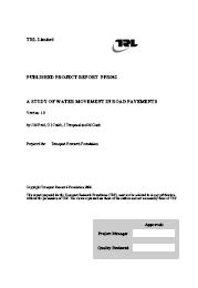 Study of water movement in road pavements