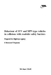 Behaviour of SUV and MPV-type vehicles in collisions with roadside safety barriers