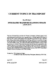 Integrated transport planning update (2004-2007)