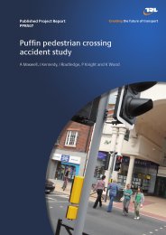 Puffin pedestrian crossing accident study