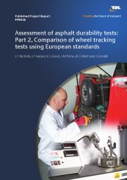 Assessment of asphalt durability tests: Part 2, comparison of wheel tracking tests using European standards