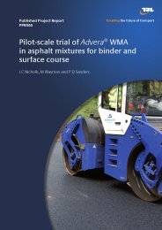 Pilot-scale trial of Advera WMA in asphalt mixtures for binder and surface course