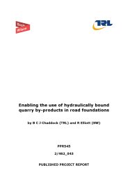Enabling the use of hydraulically bound quarry by-products in road foundations
