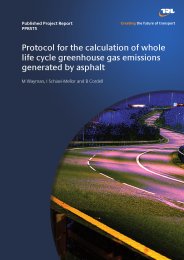 Protocol for the calculation of whole life cycle greenhouse gas emissions generated by asphalt