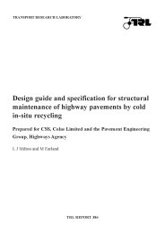 Design guide and specification for structural maintenance of highway pavements by cold in-situ recycling