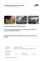 Trials of road marking monitor to determine performance levels for network surveys