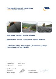 Specification for low temperature asphalt mixtures