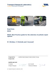 Best practice guide for the selection of pothole repair options