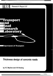 Thickness design of concrete roads