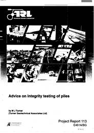 Advice on integrity testing of piles