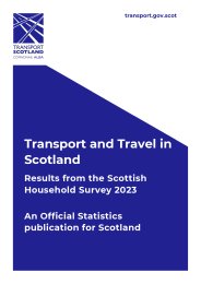 Transport and travel in Scotland. Results from the Scottish Household Survey 2023