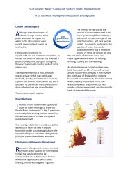 Sustainable water supplies and surface water management