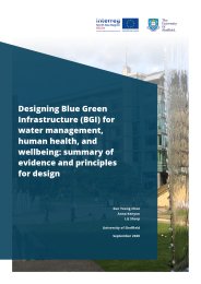 Designing blue green infrastructure (BGI) for water management, human health and wellbeing: summary of evidence and principles for design