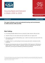 Housing need and demand in Wales 2006 to 2026