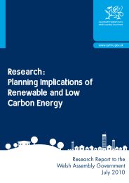 Research: planning implications of renewable and low carbon energy