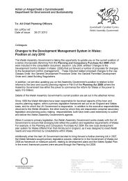 Changes to the development management system in Wales - position at July 2010