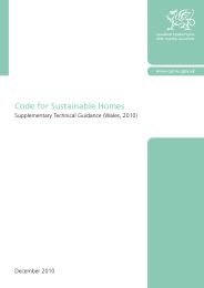 Code for sustainable homes - supplementary technical guidance (Wales, 2010)