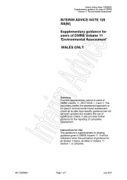 Supplementary guidance for users of DMRB Volume 11 'Environmental assessment' (Wales only)