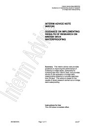 Guidance on implementing results of research on bridge deck waterproofing