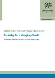 Welsh Government policy statement - preparing for a changing climate: implementation of adaptation provisions in the Climate Change Act 2008