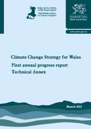 Climate change strategy for Wales - first annual progress report: technical annex