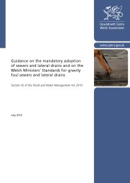 Guidance on the mandatory adoption of sewers and lateral drains and on the Welsh Ministers' standards for gravity foul sewers and lateral drains - section 42 of the Flood and water management act 2010