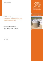 Collections, infrastructure and markets sector plan. Towards zero waste - one Wales: one planet